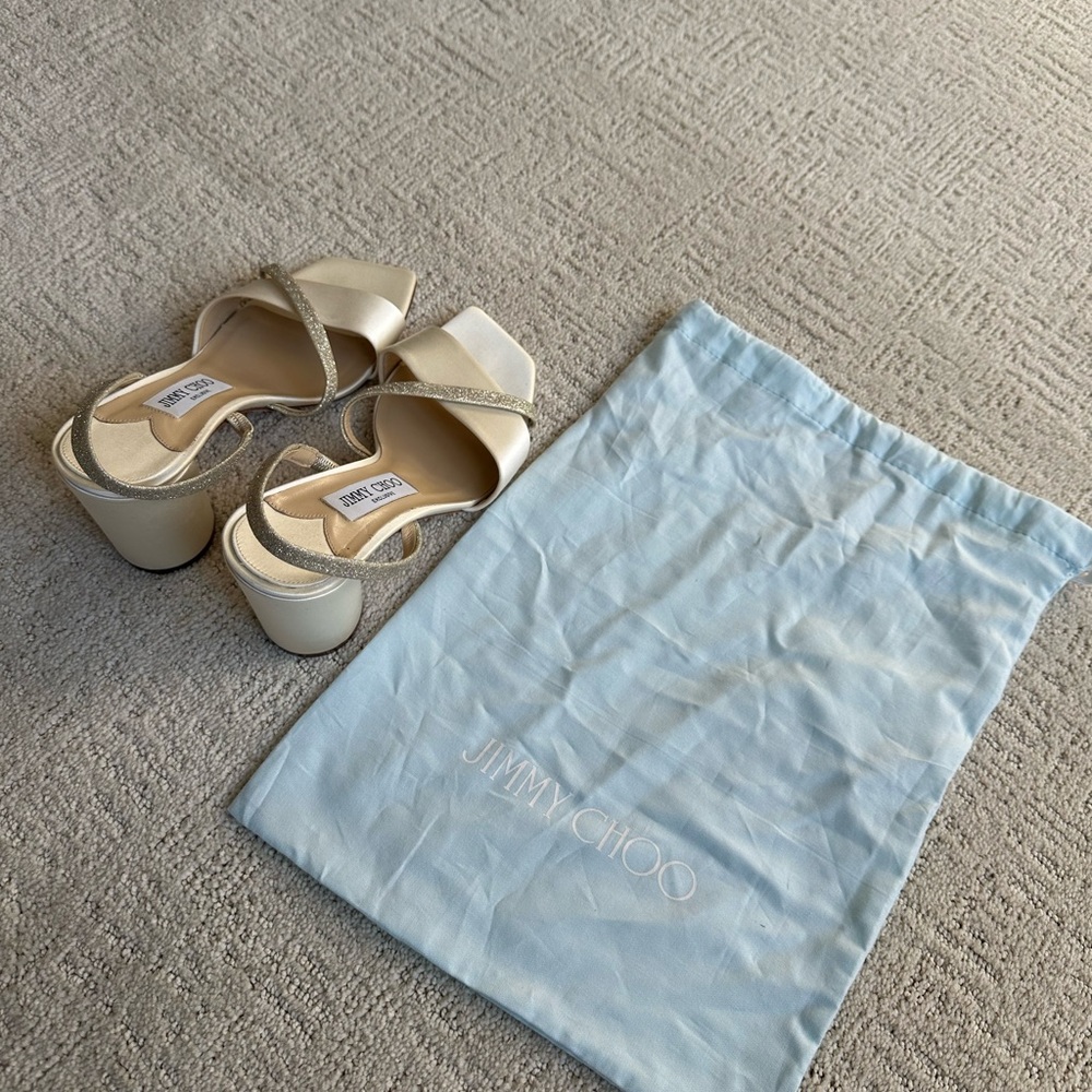 Jimmy Choo Bridal Plum Satin & Glitter Heels - Picture 11 of 11